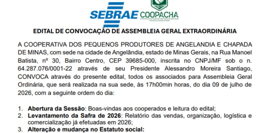 edital de convocação